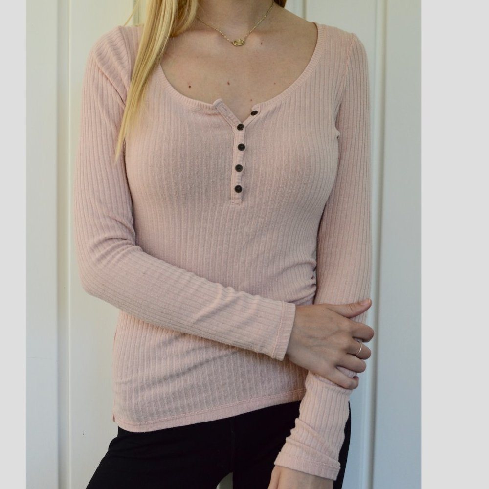 Light Pink Button Up Long Sleeve Shirt